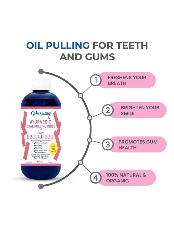 Dale Audrey Oil Pulling for Teeth and Gums | Made in USA Bubble Gum Flavored Organic Sesame Oil Pulling| Ayurvedic Oil Pulling Rinse to Whiten Your Teeth & Freshen Your Breath