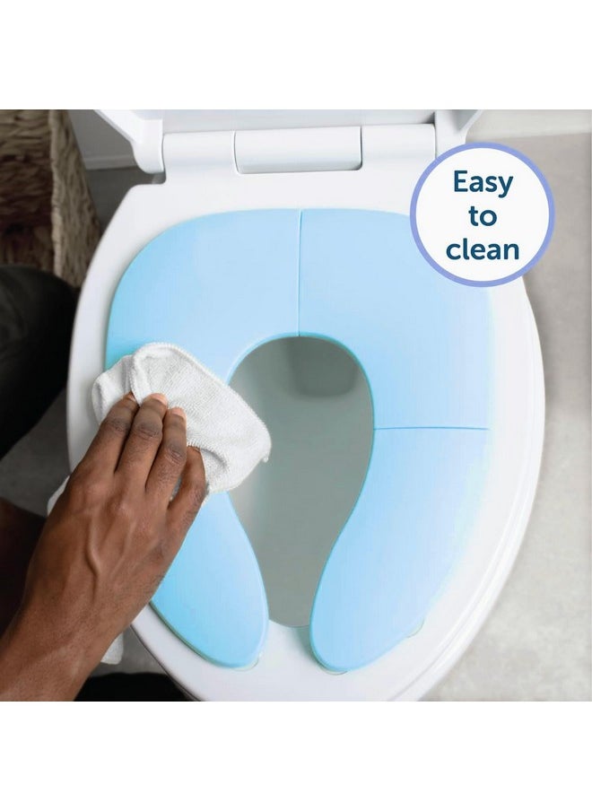 INOVERA Portable Folding Baby Toilet Seat - Kids Potty Training Seats for 0.5 to 5 years Child Toddler - Fits All Western Toilets - Non-Slip Suction Cups - Includes Free Travel Bag (Sky Blue)