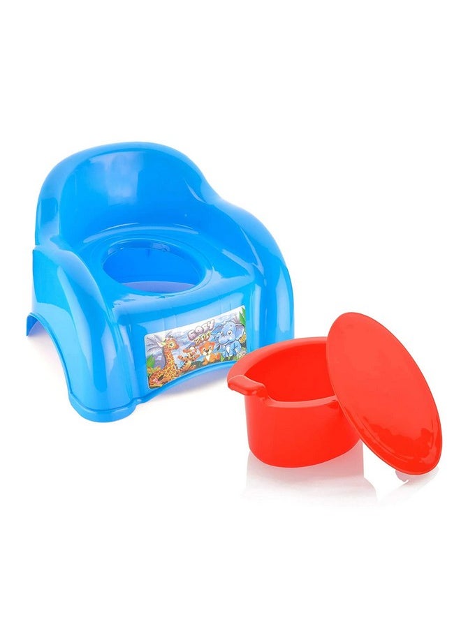 Nabhya 2 In 1 ABCD Baby Potty Seat Baby Potty Training Seat And Baby Chair For 6-18 Month (Blue)