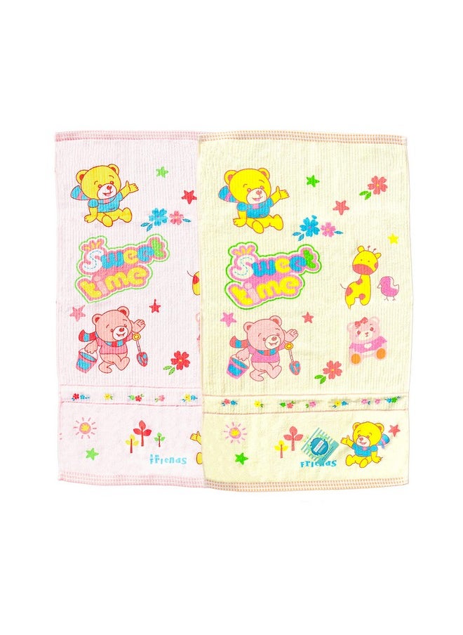 THE LITTLE LOOKERS Super Soft/High Absorbency Towel/Bath Towel / 100% Cotton Washcloth(450 Gsm) for New Born Baby/Infants/Toddlers (Pink & Lemon, 60x105 cm, Pack of 2)