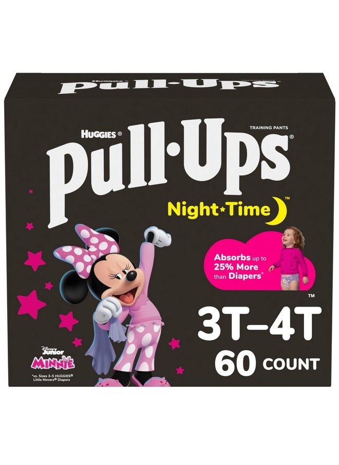 Pull-Ups Girls' Nighttime Potty Training Pants, Training Underwear, 3T-4T (32-40 lbs), 60 Ct