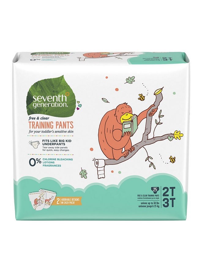 Seventh Generation Free & Clear Potty Training Pants Size, 2T/3T (M), upto 35 lbs, 25 Count