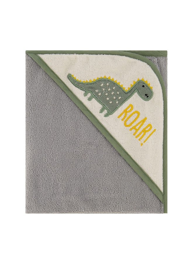 Cudlie Buttons & Stitches Baby Boy 3 Pack Rolled/Carded Hooded Towels in Dino Roar Print (GS71721)