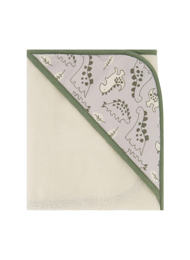 Cudlie Buttons & Stitches Baby Boy 3 Pack Rolled/Carded Hooded Towels in Dino Roar Print (GS71721)
