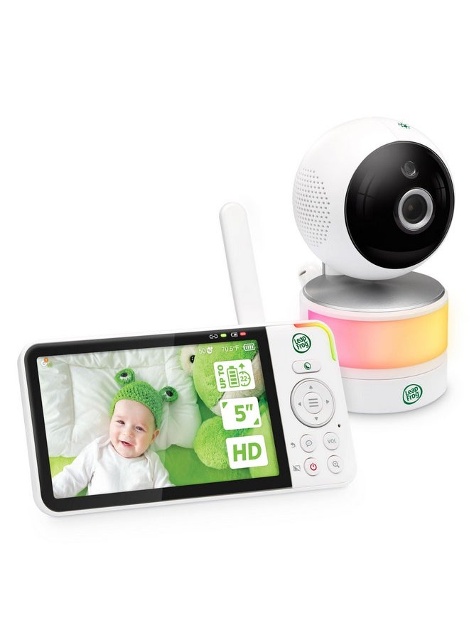 LeapFrog LF915HD Baby Monitor, 5” 720p Screen, 360° Pan & Tilt with 8X Zoom Camera, Color Night Vision, Night Light, Two-Way Intercom, Secure Transmission No WiFi