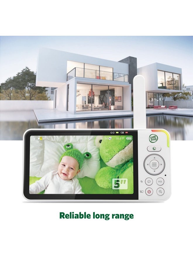 LeapFrog LF915HD Baby Monitor, 5” 720p Screen, 360° Pan & Tilt with 8X Zoom Camera, Color Night Vision, Night Light, Two-Way Intercom, Secure Transmission No WiFi