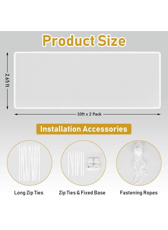 2 Pack Indoor Outdoor Baby Safety Stair Railing Net Baby Proofing Stair Balcony Banister Rail Guard Child Safety Stair Protection Safe Rail 10ft L x 2.6ft H, White