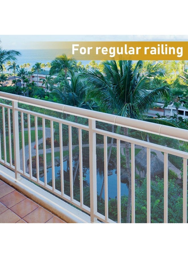 2 Pack Indoor Outdoor Baby Safety Stair Railing Net Baby Proofing Stair Balcony Banister Rail Guard Child Safety Stair Protection Safe Rail 10ft L x 2.6ft H, White