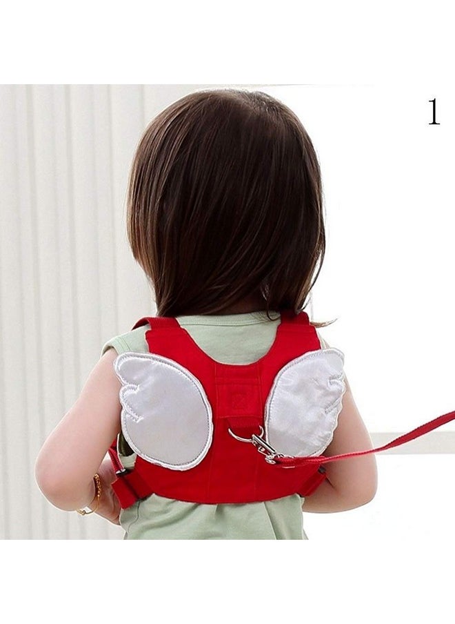 SNOWIE SOFT ® Baby Safety Walking Harness; Child Toddler Anti-Lost Belt Rein with Leash, Adjustable Angel Wings Strap, Prevent Road Accidents, for 1-8 Years Boys and Girls, Red