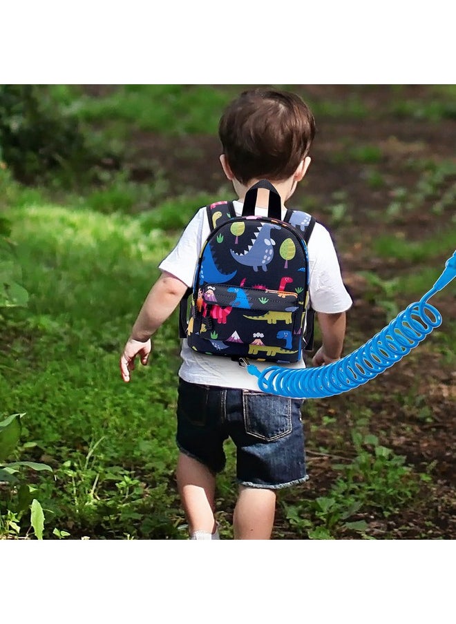 Accmor Toddler Harness Backpack Leash, Baby Dinosaur Backpacks with Anti Lost Wrist Link, Cute Mini Child Backpack Wristband Tether Strap and Protection Leashes for Baby Boys (Black)