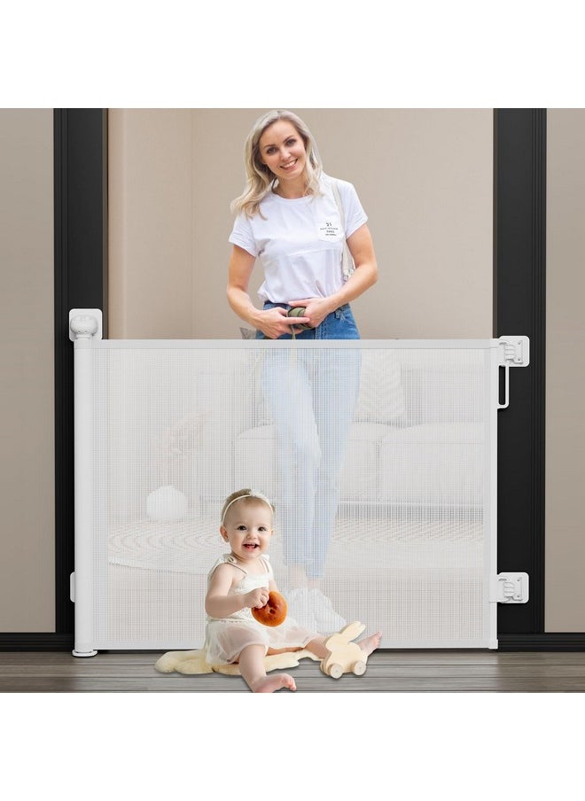 Babepai Baby Gate for Stairs No Drill, Punch Free Retractable Baby Gates Extends to 72