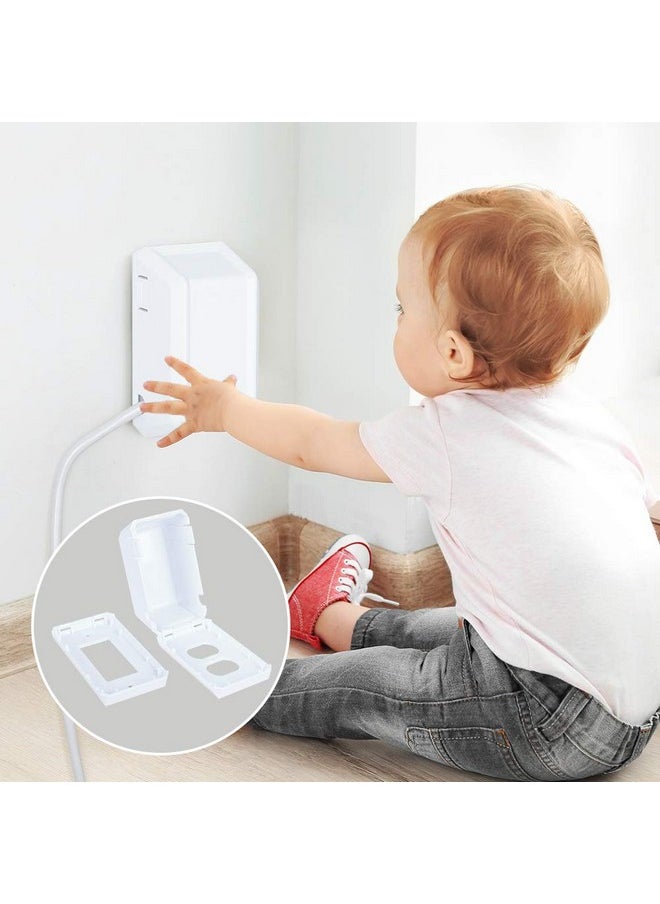 EUDEMON Baby Safety Electrical Outlet Cover Box Childproof Large Plug Cover for Babyproofing Outlets Easy to Install & Use (1 Pack,White)