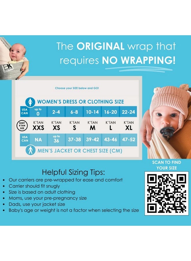 Original Baby K'tan Baby Carrier: #1 Easy Pre-Wrapped, Soft, Slip-On, No Rings, No Buckles | 5 in 1 Baby Sling Gift | The Best Hands Free Infant Wrap For Newborn to Toddler up to 35lb (See Size Chart)