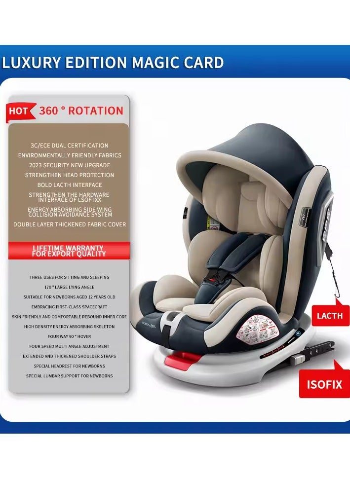 Convertible Baby Car Seat,Infant Safety Car Seat tested to I-SIZE,Rotatable Child safety car seat with backrest angle adjustable