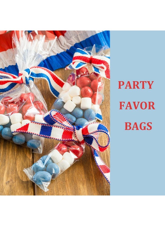 Morepack Cellophane Treat Bags,4x9 Inches Clear Cellophane Bags 200 Pcs OPP Plastic Treat Bags with 200 Twist Ties for Gift Wrapping,Packaging Candies,Bakery, Cookies, Chocolate,Party Favors
