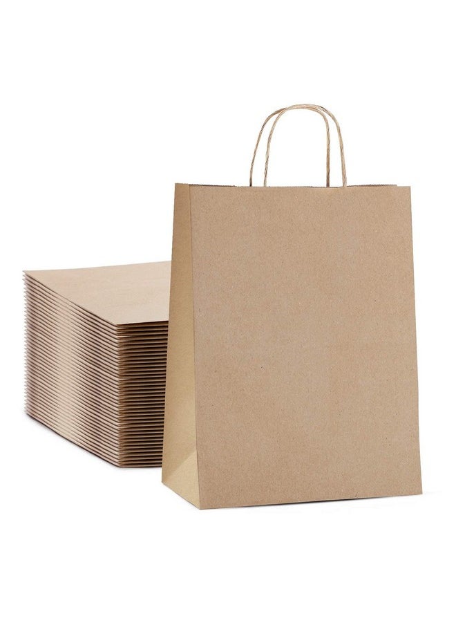 MESHA Gift Bags 10X5X13'' 100Pcs, Large Brown Paper Bags with Handles Bulk,Reusable Kraft Shopping Bags for Small Business,Merchandise,Retail,Birthday,Kids Party,Favors