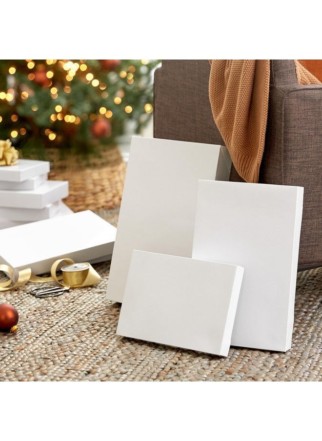 Hallmark White Gift Boxes, Assorted Sizes (12 Boxes with Lids: 4 Small 11