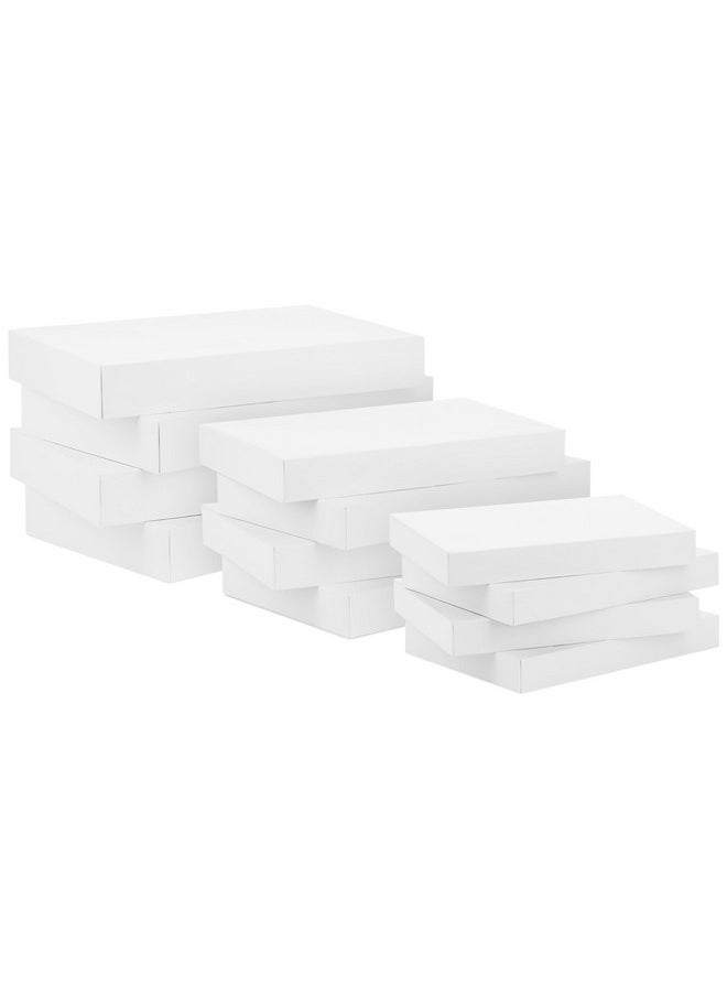 Hallmark White Gift Boxes, Assorted Sizes (12 Boxes with Lids: 4 Small 11