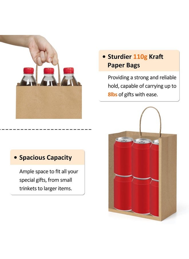 BagDream Gift Bags 8x4.25x10.5 25Pcs Kraft Paper Bags, Shopping Bags, Merchandise Retail Grocery Bags, Brown Paper Gift Bags Bulk with Handles 100% Recyclable Paper Bags Sacks