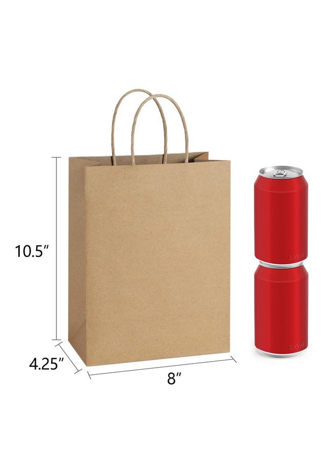 BagDream Gift Bags 8x4.25x10.5 25Pcs Kraft Paper Bags, Shopping Bags, Merchandise Retail Grocery Bags, Brown Paper Gift Bags Bulk with Handles 100% Recyclable Paper Bags Sacks