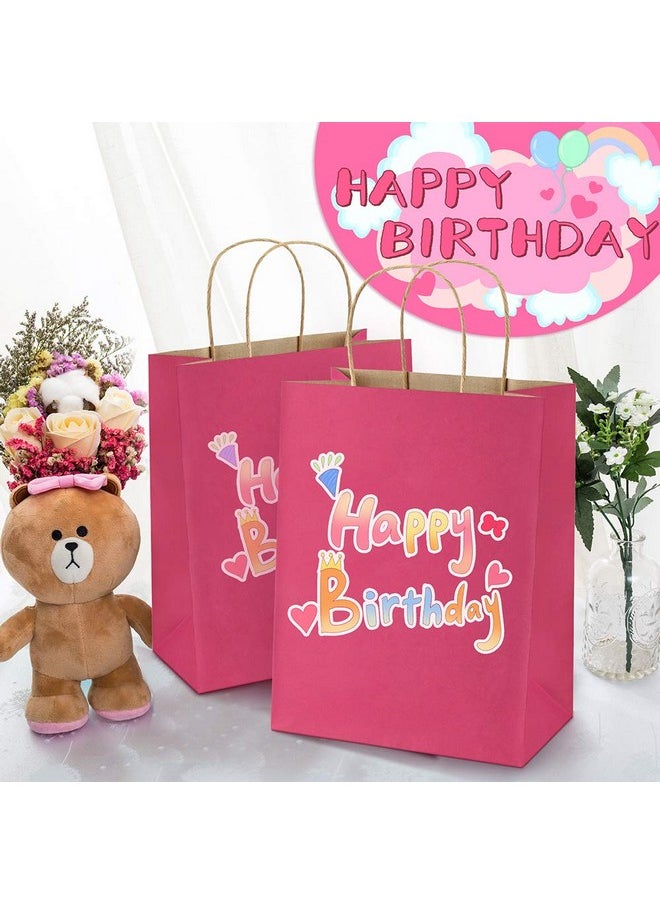 BagDream Hot Pink Gift Bags 8x4.25x10.5 100Pcs Paper Bags, Paper Gift Bags with Handles, Paper Shopping Bags Kraft Bags Party Bags Retail Merchandise Bags
