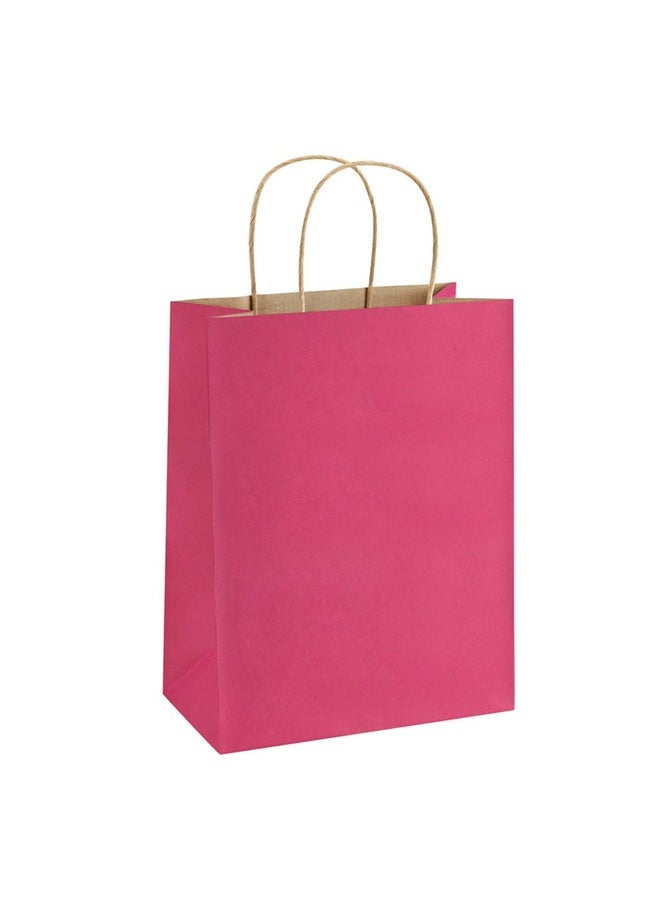 BagDream Hot Pink Gift Bags 8x4.25x10.5 100Pcs Paper Bags, Paper Gift Bags with Handles, Paper Shopping Bags Kraft Bags Party Bags Retail Merchandise Bags