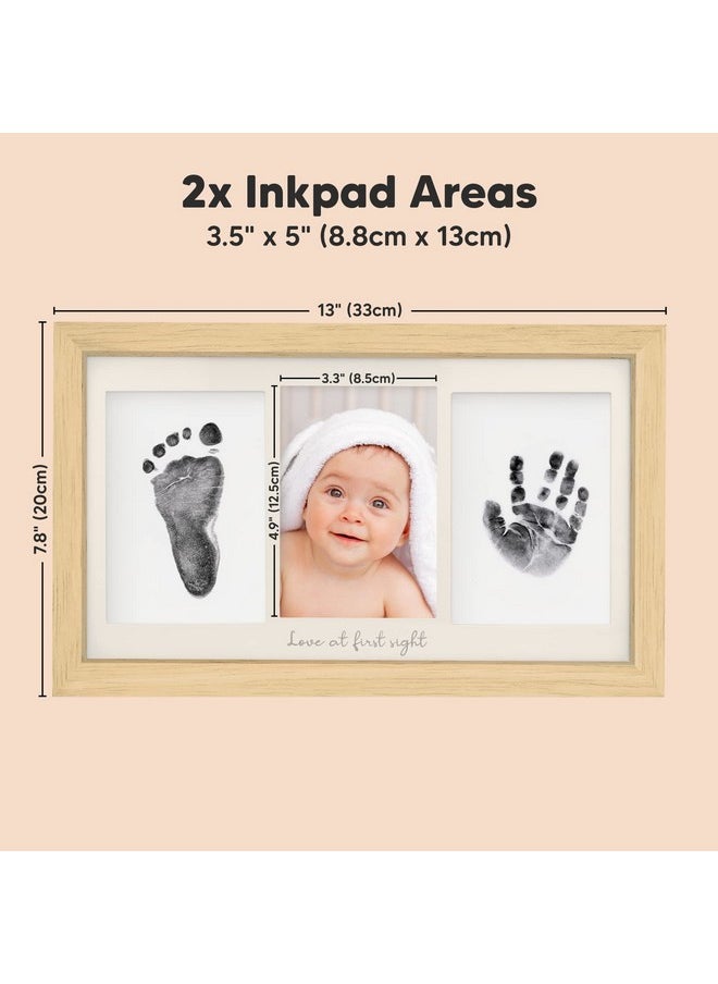 Inkless Baby Hand And Footprint Kit - Ink Pad for Baby Hand and Footprints,Dog Paw Print Kit,Dog Nose Print Kit,Clean Touch Newborn Print Kit,Baby Registry,Baby Shower Gifts,Girls,Boys (Ash Wood)