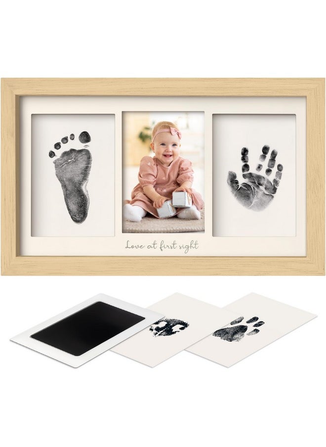 Inkless Baby Hand And Footprint Kit - Ink Pad for Baby Hand and Footprints,Dog Paw Print Kit,Dog Nose Print Kit,Clean Touch Newborn Print Kit,Baby Registry,Baby Shower Gifts,Girls,Boys (Ash Wood)