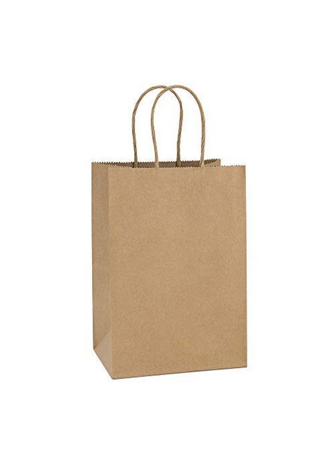 BagDream Kraft Paper Bags 50Pcs 5.25x3x8 Inches Small Paper Gift Bags with Handles Bulk Party Favor Bags Paper Shopping Bags Brown Gift Bags 100% Recyclable Paper Sacks