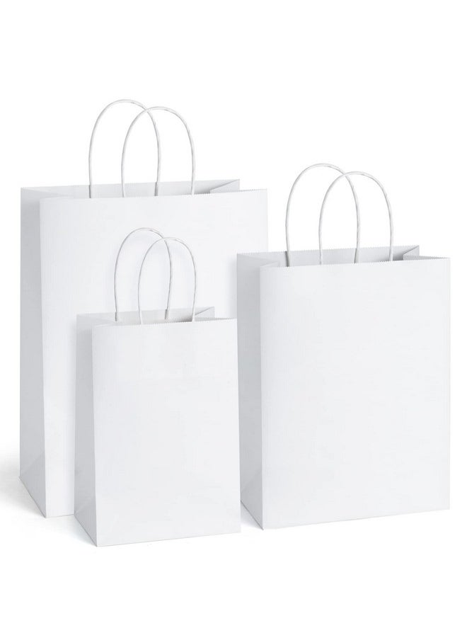 BagDream Kraft Paper Bags 5x3x8& 8x4.25x10& 10x5x13 25 Pcs Each, White Gift Bags with Handles, Craft Bags, Merchandise Bags, Retail Bags, 100% Recyclable Paper Sacks