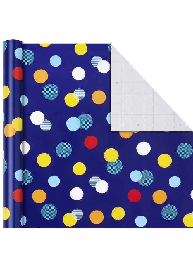 Hallmark Birthday Wrapping Paper Bundle with Cut Lines on Reverse (3-Pack: 55 sq. ft. ttl.) Bright and Holographic Prints and Patterns in Red, Blue, Yellow, White and More