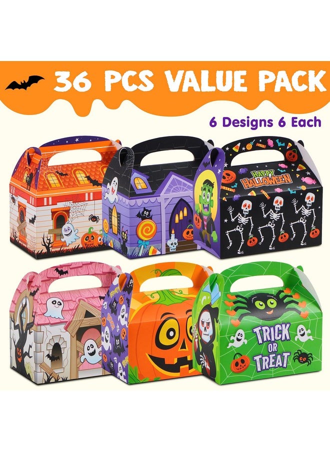 JOYIN 36 PCS Halloween Cardboard Treat Boxes Trick or Treat Candy Boxes Cookies Goodie Bags for Halloween Party Favor Supplies, Classroom Exchange Goody Bags