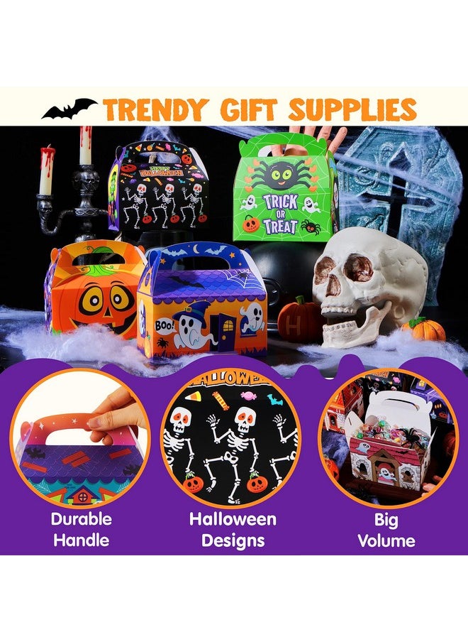 JOYIN 36 PCS Halloween Cardboard Treat Boxes Trick or Treat Candy Boxes Cookies Goodie Bags for Halloween Party Favor Supplies, Classroom Exchange Goody Bags