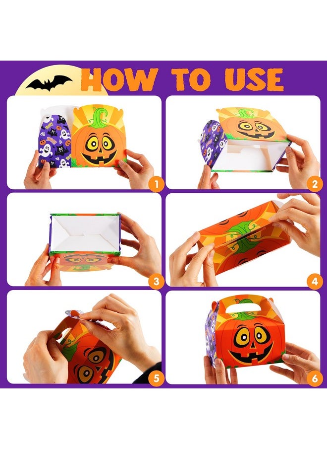 JOYIN 36 PCS Halloween Cardboard Treat Boxes Trick or Treat Candy Boxes Cookies Goodie Bags for Halloween Party Favor Supplies, Classroom Exchange Goody Bags