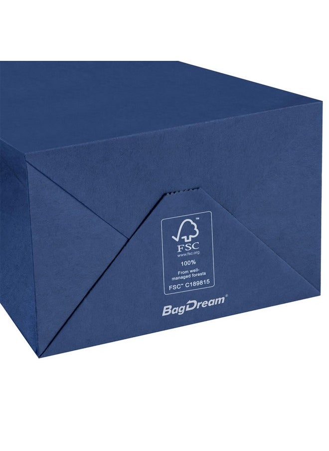 BagDream Kraft Paper Bags 25Pcs 5.25x3x8 Inches Small Paper Gift Bags Shopping Bags, Kraft Bags, Party Bags, Navy Blue Paper Bags with Handles