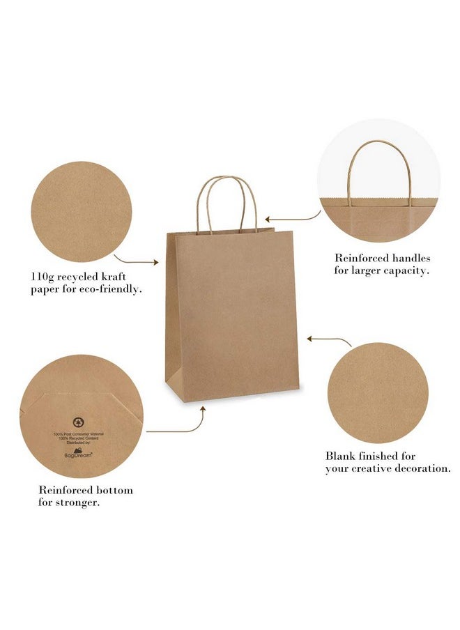 BagDream Gift Bags 8x4.25x10.5 100Pcs Paper Gift Bags Medium Size Brown Paper Bags with Handles Bulk Wedding Party Favor Bags, Kraft Grocery Shopping Bags, Retail Merchandise Bags Gift Sacks