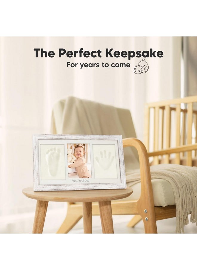 Baby Hand and Footprint Kit - Baby Footprint Kit, Newborn Keepsake Frame, Baby Handprint Kit, Personalized Baby Gifts, Nursery Decor, Baby Shower Gifts for Girls Boys(Vintage White)