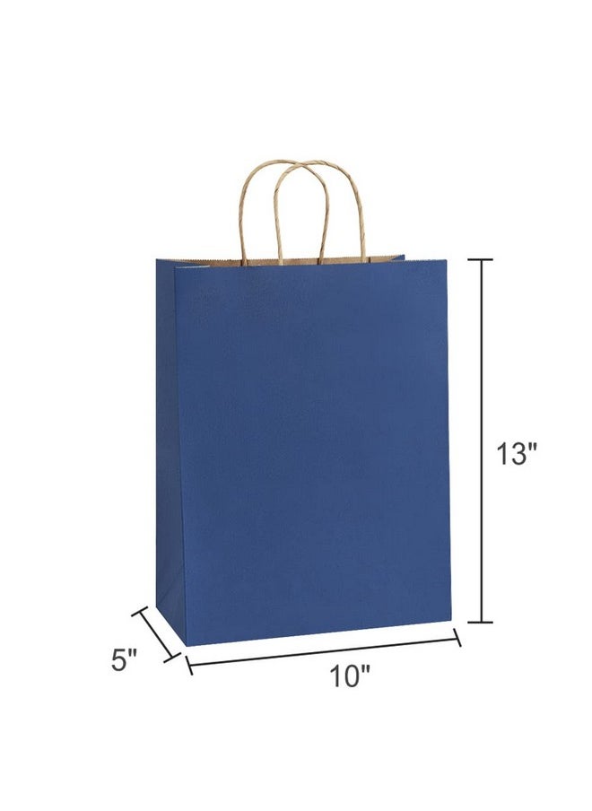 BagDream Gift Bags 50 Pack 10x5x13 Navy Blue Kraft Paper Bags Gift Bags with Handles, Retail Merchandise Bags Wedding Party Favor Bags Bulk Recycled Shopping Paper Bags Sacks