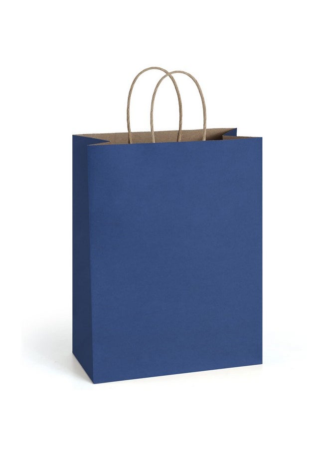 BagDream Gift Bags 50 Pack 10x5x13 Navy Blue Kraft Paper Bags Gift Bags with Handles, Retail Merchandise Bags Wedding Party Favor Bags Bulk Recycled Shopping Paper Bags Sacks