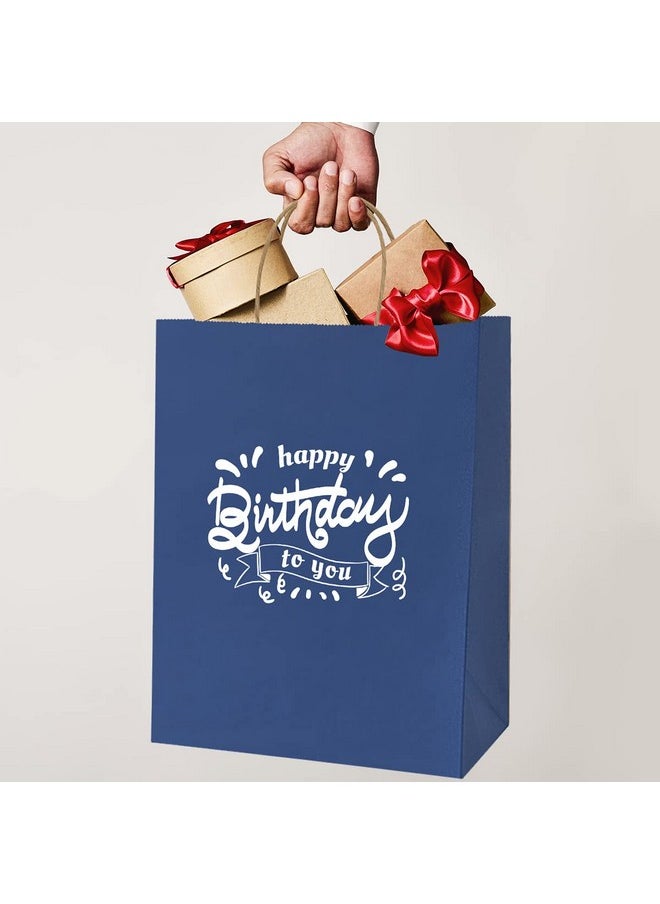 BagDream Gift Bags 50 Pack 10x5x13 Navy Blue Kraft Paper Bags Gift Bags with Handles, Retail Merchandise Bags Wedding Party Favor Bags Bulk Recycled Shopping Paper Bags Sacks