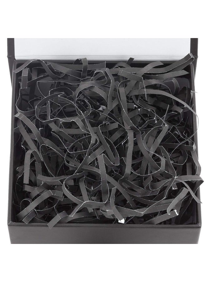 Hallmark Small Gift Box with Bow and Shredded Paper Fill (Black 4 inch Gift Box) for Weddings, Graduations, Birthdays, Father's Day, Groomsmen Gifts, All Occasion