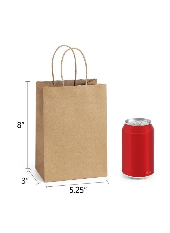 BagDream Kraft Paper Bags 25Pcs 5.25x3x8 Inches Small Paper Gift Bags with Handles Party Favor Bags Shopping Bags Brown Gift Bags Paper Sacks