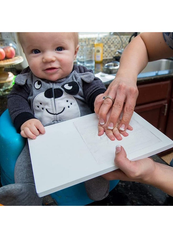 Co Little Baby Handprint & Footprint Kit (Date & Name Stamp) Clay Hand Print Picture Frame for Newborn - Best New Mom Gift - Foot Impression Photo Keepsake for Girl & Boy - White Feet Imprint Mold