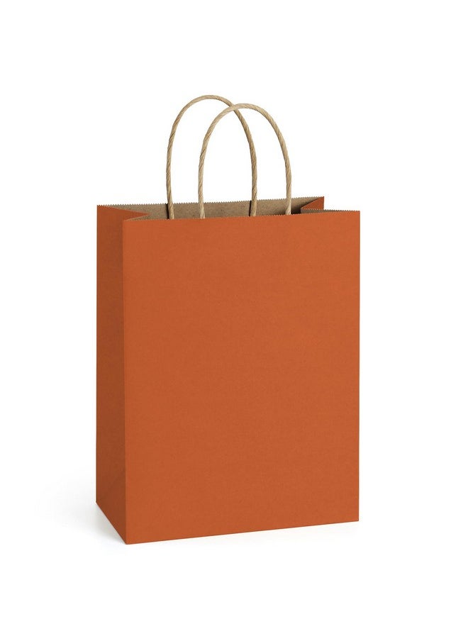 BagDream Gift Bags 8x4.25x10.5 IN 100Ct Kraft Paper Gift Bags with Handles Bulk, Halloween Party Favor Retail Shopping Craft Bags (Orange)