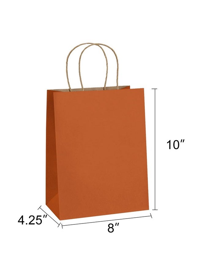 BagDream Gift Bags 8x4.25x10.5 IN 100Ct Kraft Paper Gift Bags with Handles Bulk, Halloween Party Favor Retail Shopping Craft Bags (Orange)