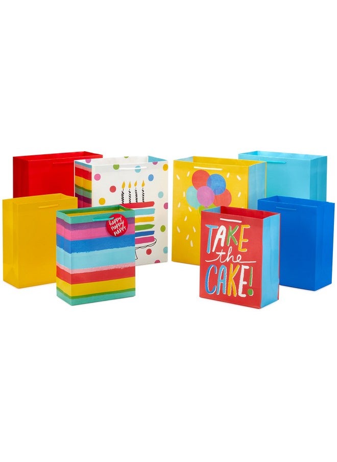 Hallmark Assorted Birthday Gift Bags (8 Bags: 4 Medium 9