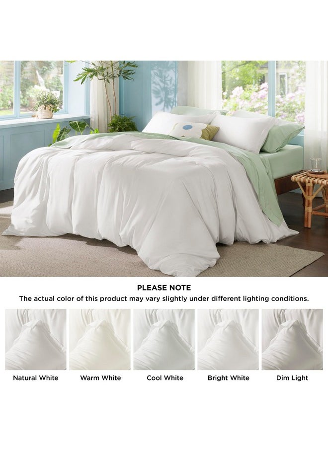 Bedsure King Duvet Cover Ivory White - Moisture Wicking and Silky Eucalyptus Lyocell Cotton Hybrid Comforter Cover Set for Hot Sleeper - Buttery Soft and Breathable Cooling Bedding,Full Size