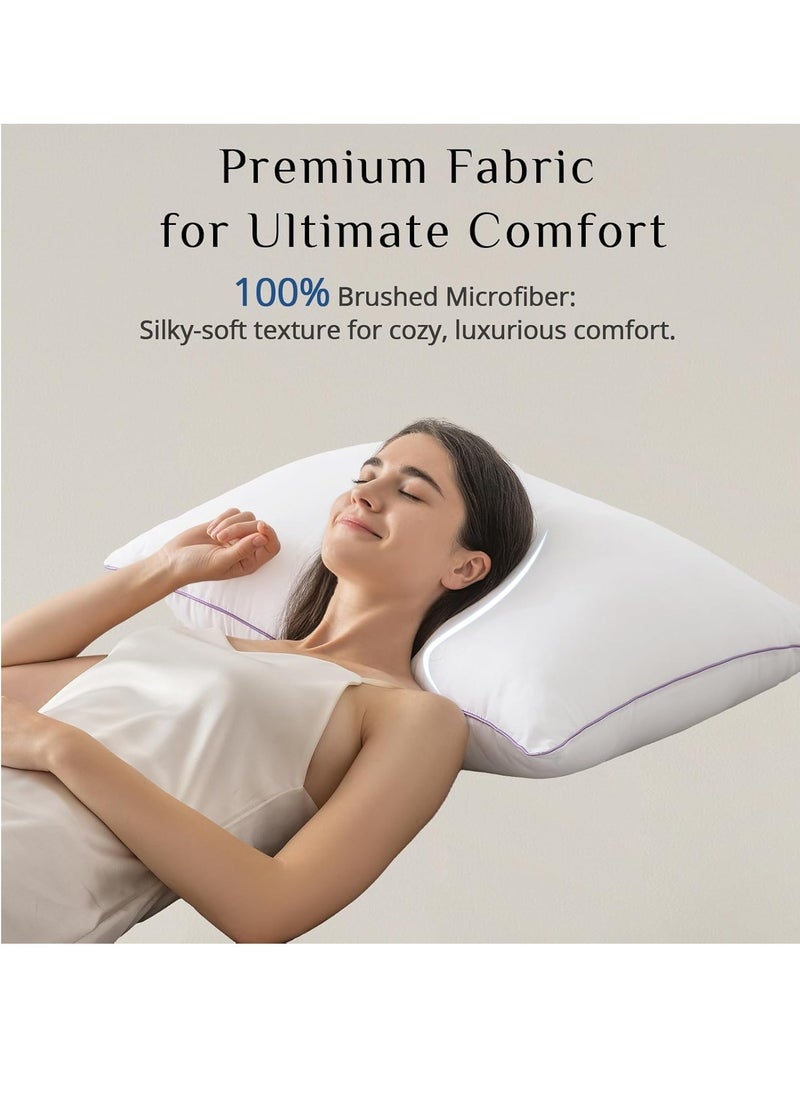 JOLLYVOGUE Pillows Queen Size Set of 2, Bed Pillows Set of 2, Cooling and Supportive Pillows with Super Soft Down Alternative Fill, Luxury Fluffy Hotel Quality for Side, Back, and Stomach Sleepers