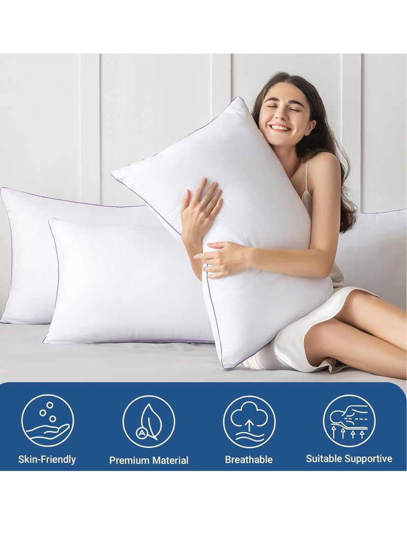 JOLLYVOGUE Pillows Queen Size Set of 2, Bed Pillows Set of 2, Cooling and Supportive Pillows with Super Soft Down Alternative Fill, Luxury Fluffy Hotel Quality for Side, Back, and Stomach Sleepers