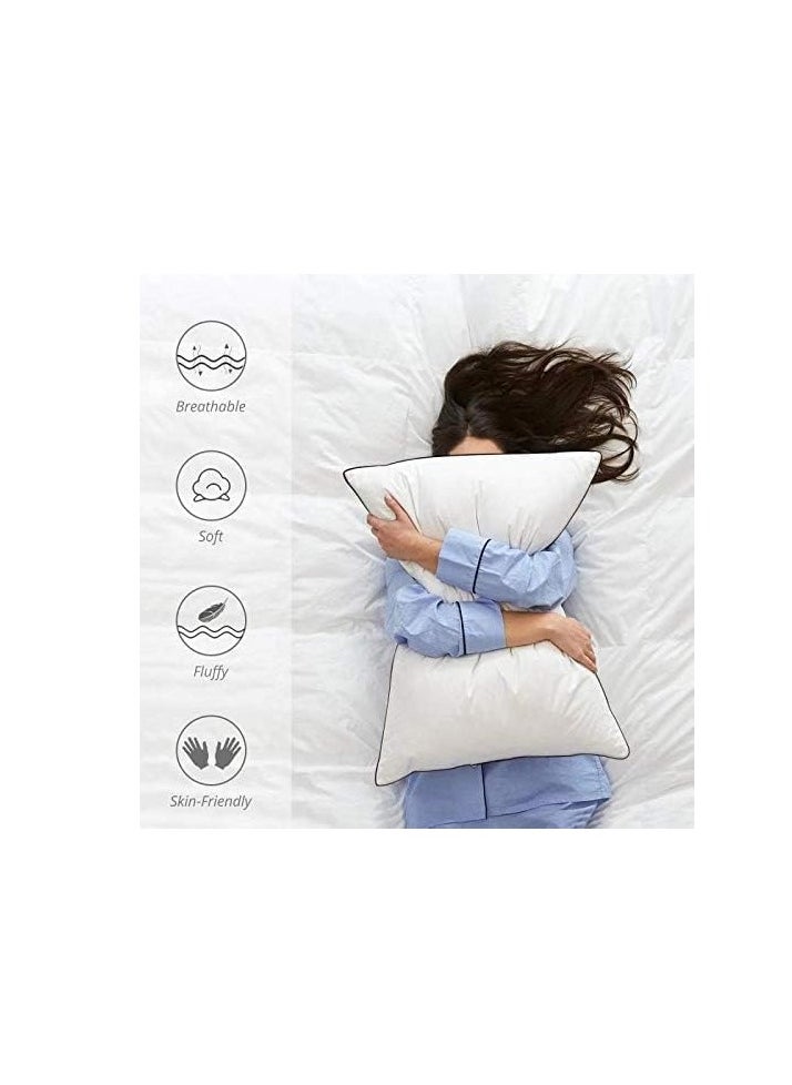 JOLLYVOGUE Bed Pillows Standard Size Set of 2, Cooling and Supportive Full Pillow 2 Pack for Side and Back Sleepers, Down Alternative Hotel Collection Sleeping Pillows, 26x20 Inches